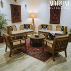 Three Seater Sofa with Whimsy Rattan Design
