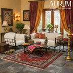 Regal Iron and Marble Living Room Furniture Set