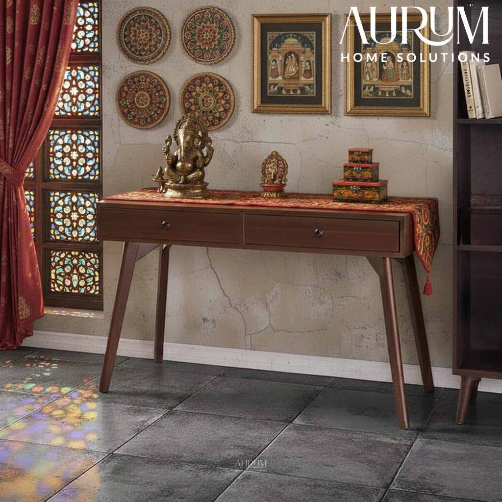 Sheesham Wood Desk with Two Drawers