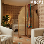 Rattan Room Divider Raindrop Reflections with Folding Panels (Per Panel)