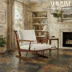 Handcrafted Illuminated Teak Accent Chair