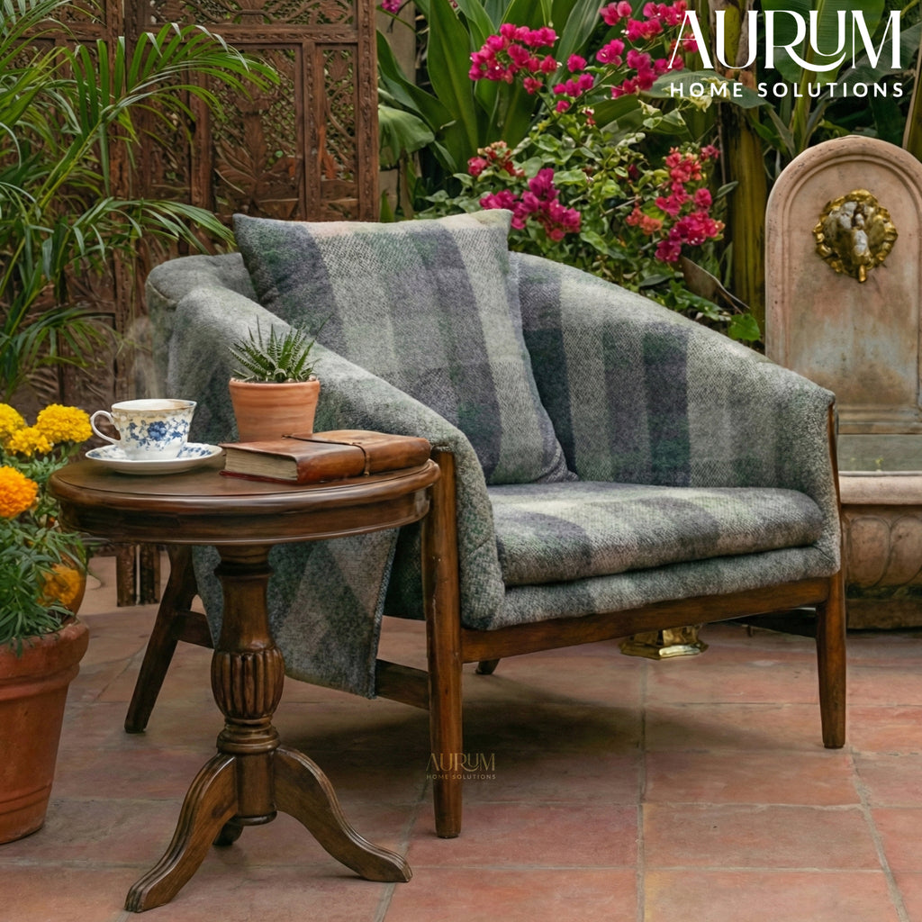 Handcrafted Sheesham Wood Accent Chair