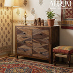 Rustic Allure Sheesham Wood Chest of Drawers