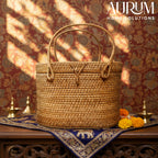 Borough - Lidded Oval Rattan Utility Basket with Dual Handles