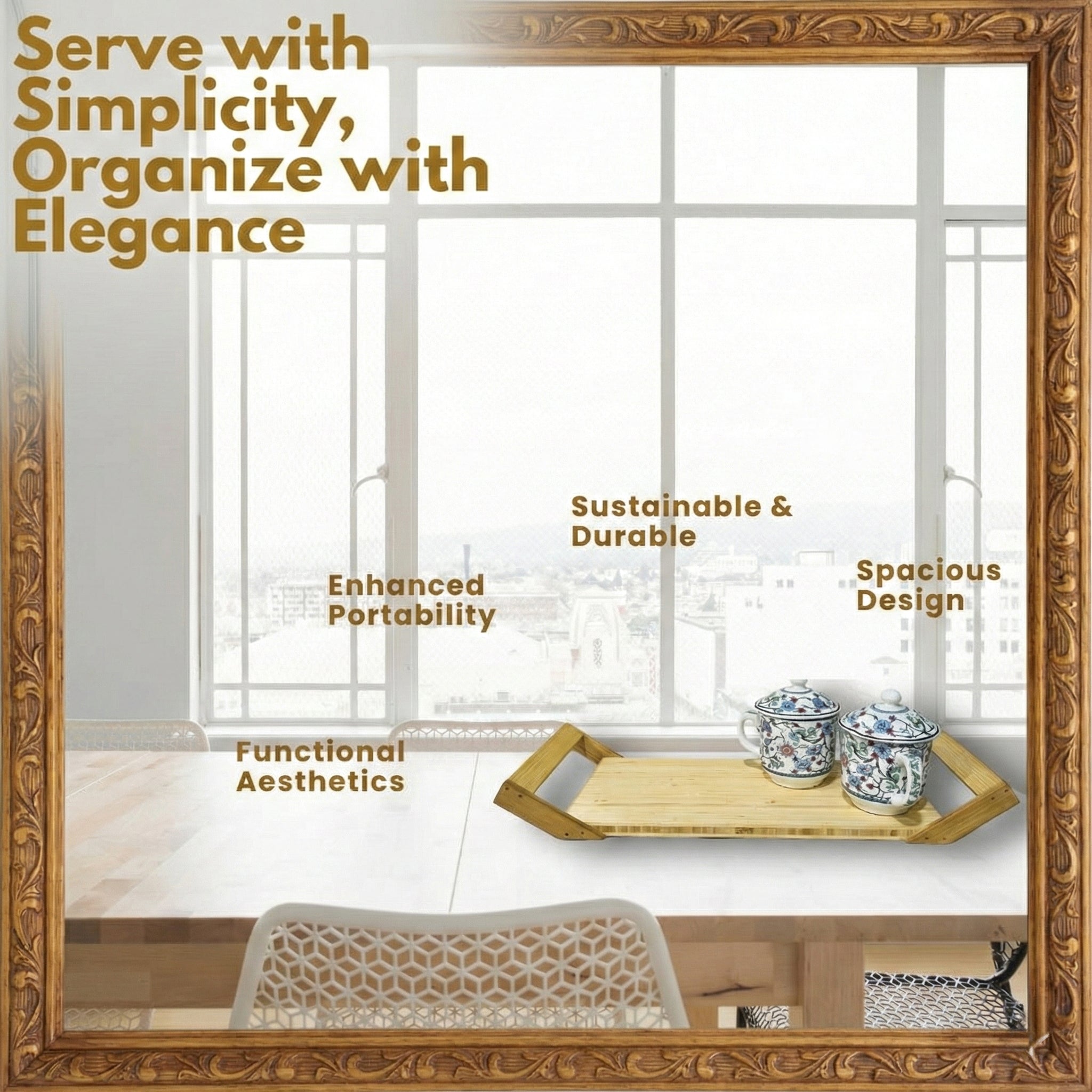 Serving Tray with Handles | Take a Break Bamboo Classic