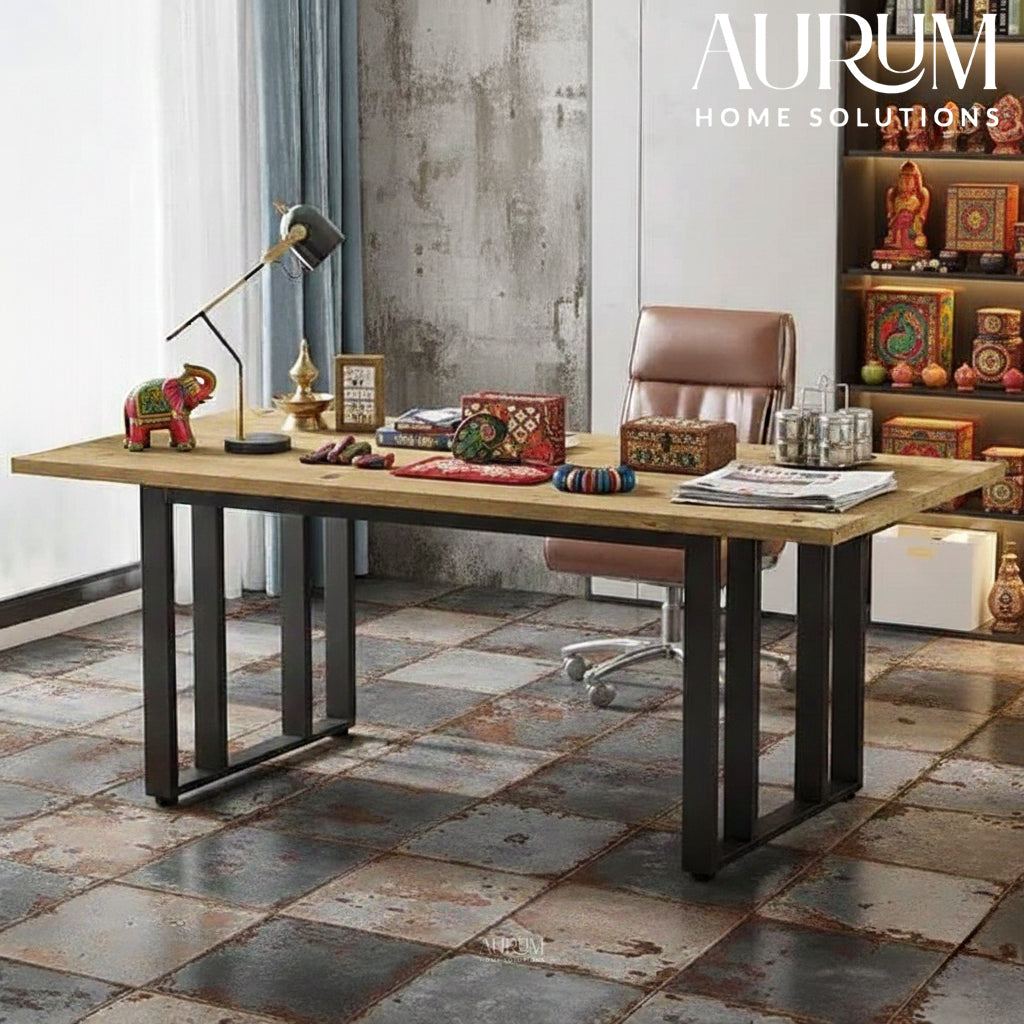 55-Inch Sheesham Wood Executive Desk for Home Office