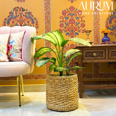 Planter with Kauna Grass Round Design | Verdi Collection