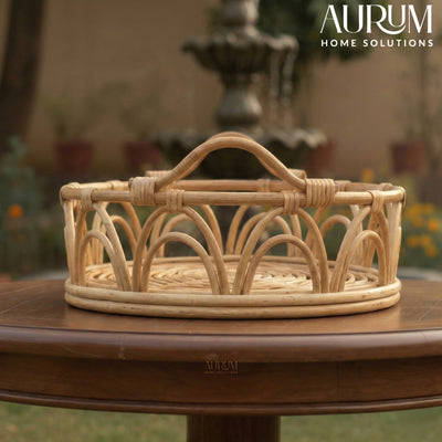 Multipurpose Tray | Vineyard Vigor with Rattan Handles