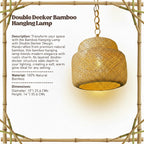 Bamboo Hanging Lamp with Double Decker Design