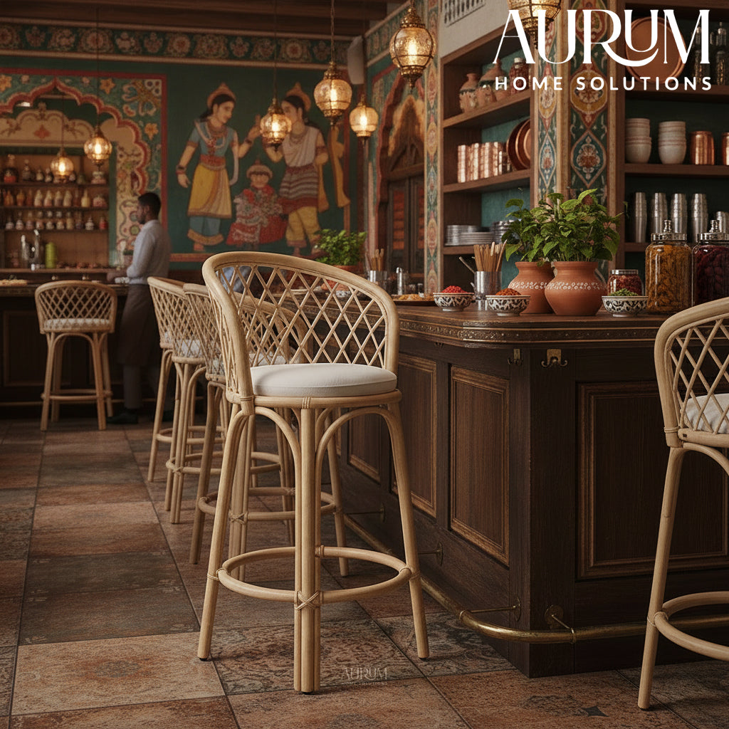Cane Bar Chair with Breezy Seat for Homes & Venues