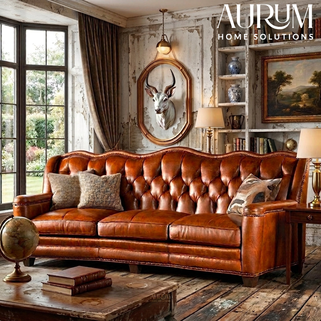 Warmth Brown Leather Sofa