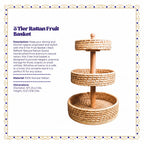 3 Tier Rack Refresh - Handmade Natural Rattan Basket Stand