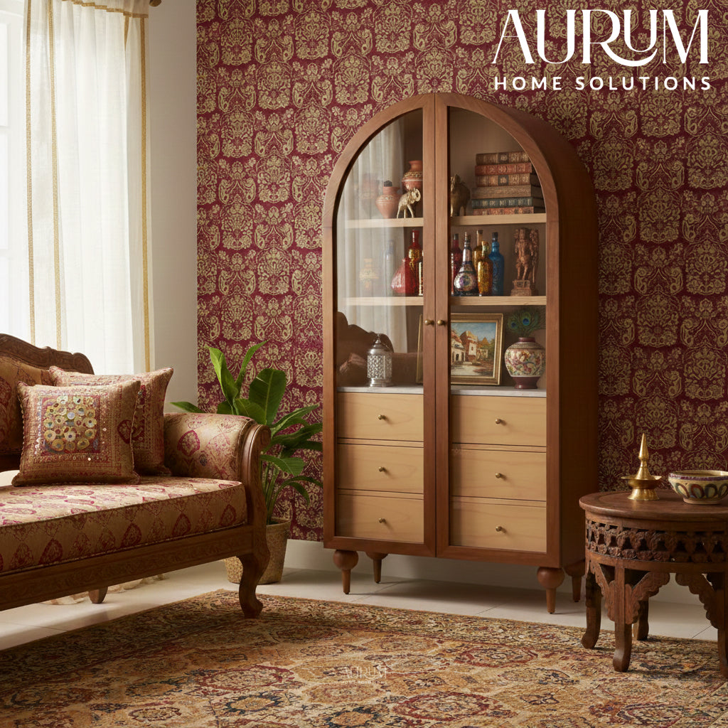 Stylish Warm Brown Victorian Storage Cupboard