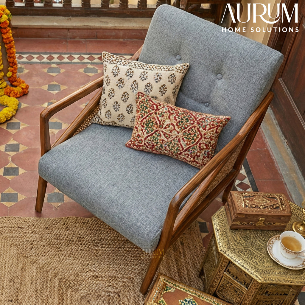 Handcrafted Sheesham Wicker Chair