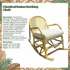 Classic Rocking Chair in Natural Rattan for Indoor & Outdoor