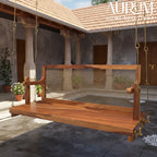 Adorable Thin Cane Reversible Wooden Swing