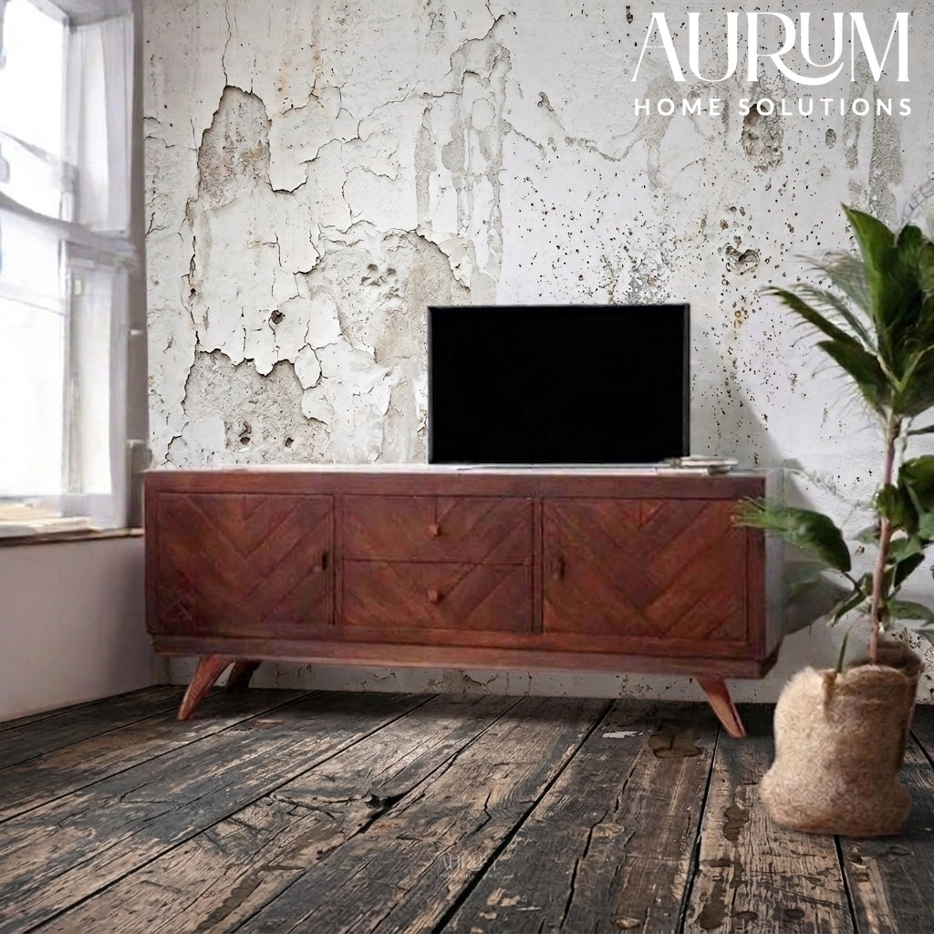 Modern Craft Ebony Mango TV Cabinet