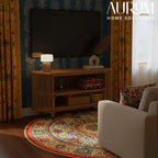 Console Table with Rattan Shelving for Entertainment Spaces