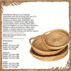 Serving Tray Set of 3 | Graceful Gatherer Trio Oval Rattan