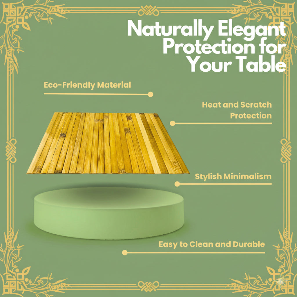 Table Mat Set with Foldable Bamboo Luxe Design (Pack of 2)