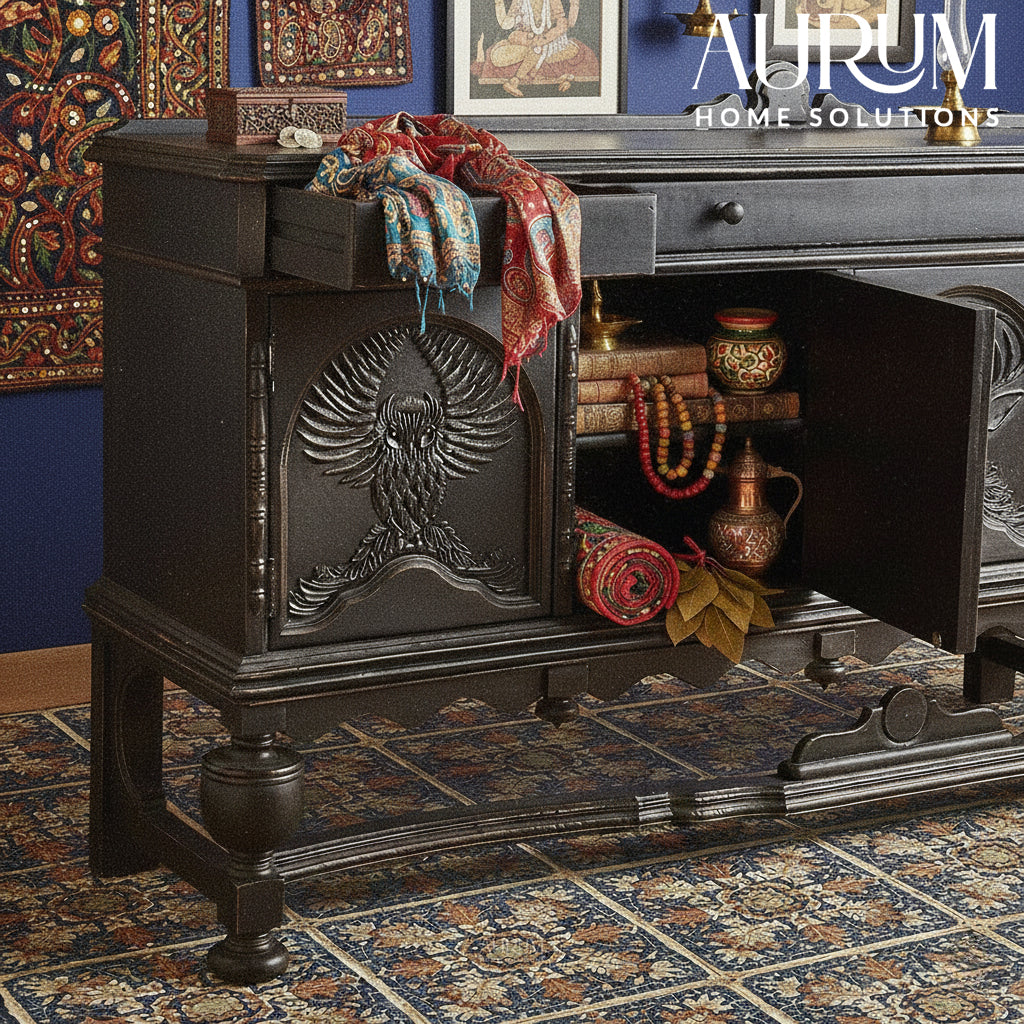 Handcarved 5 Carving Sideboard