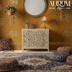 Premium Handcarved 3-Drawer Grey Chest of Drawer