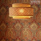 Double Layer Bamboo Hanging Lamp - Tiered Drum Pendant