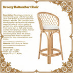 Cane Bar Chair with Breezy Seat for Homes & Venues