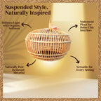 Cane Hanging Lamp with Orb Cane Design