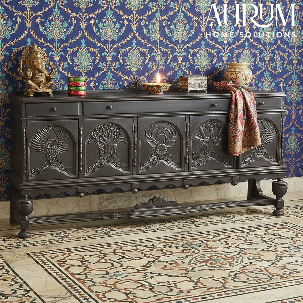 Handcarved 5 Carving Sideboard