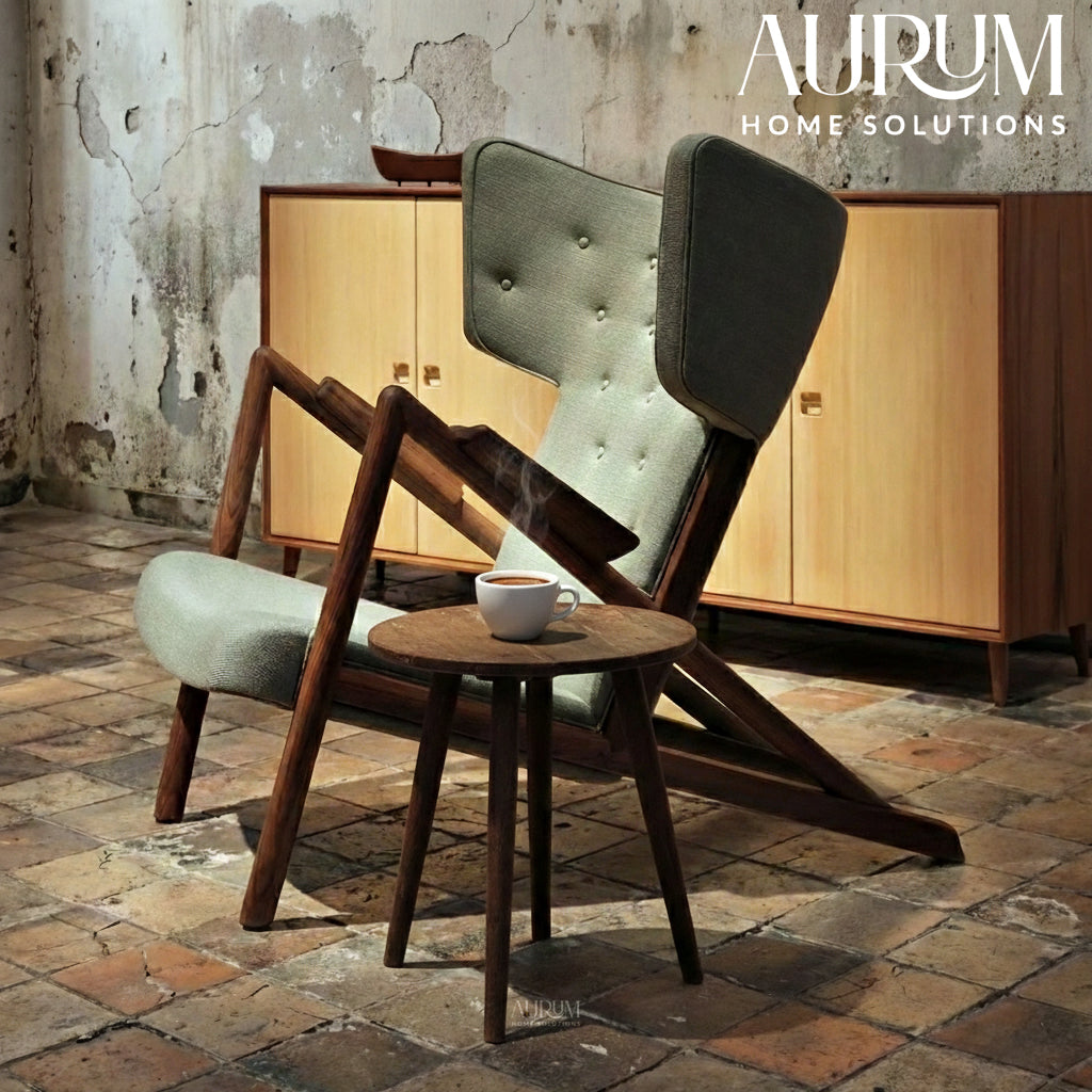 Essence Wood and Fabric Armchair