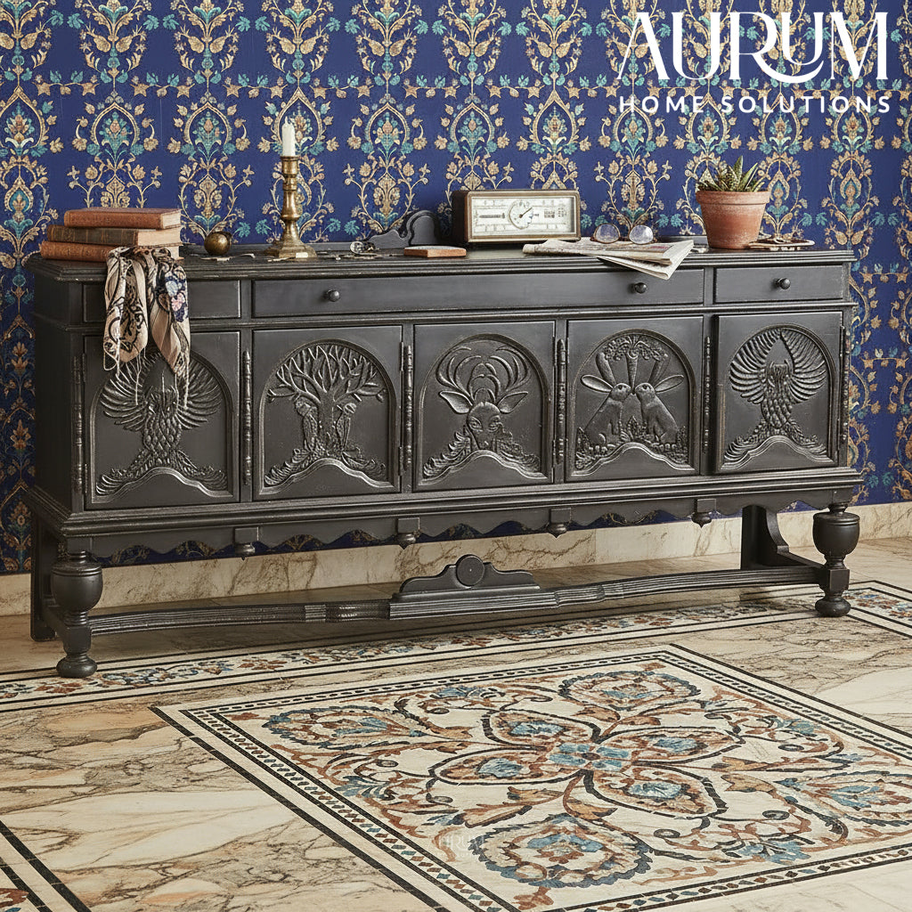 Handcarved 5 Carving Sideboard