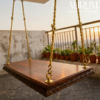 Carved Edge Teakwood Plank Swing