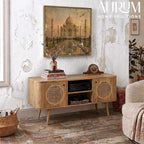 Compact Elegance Mango Wood Media Console