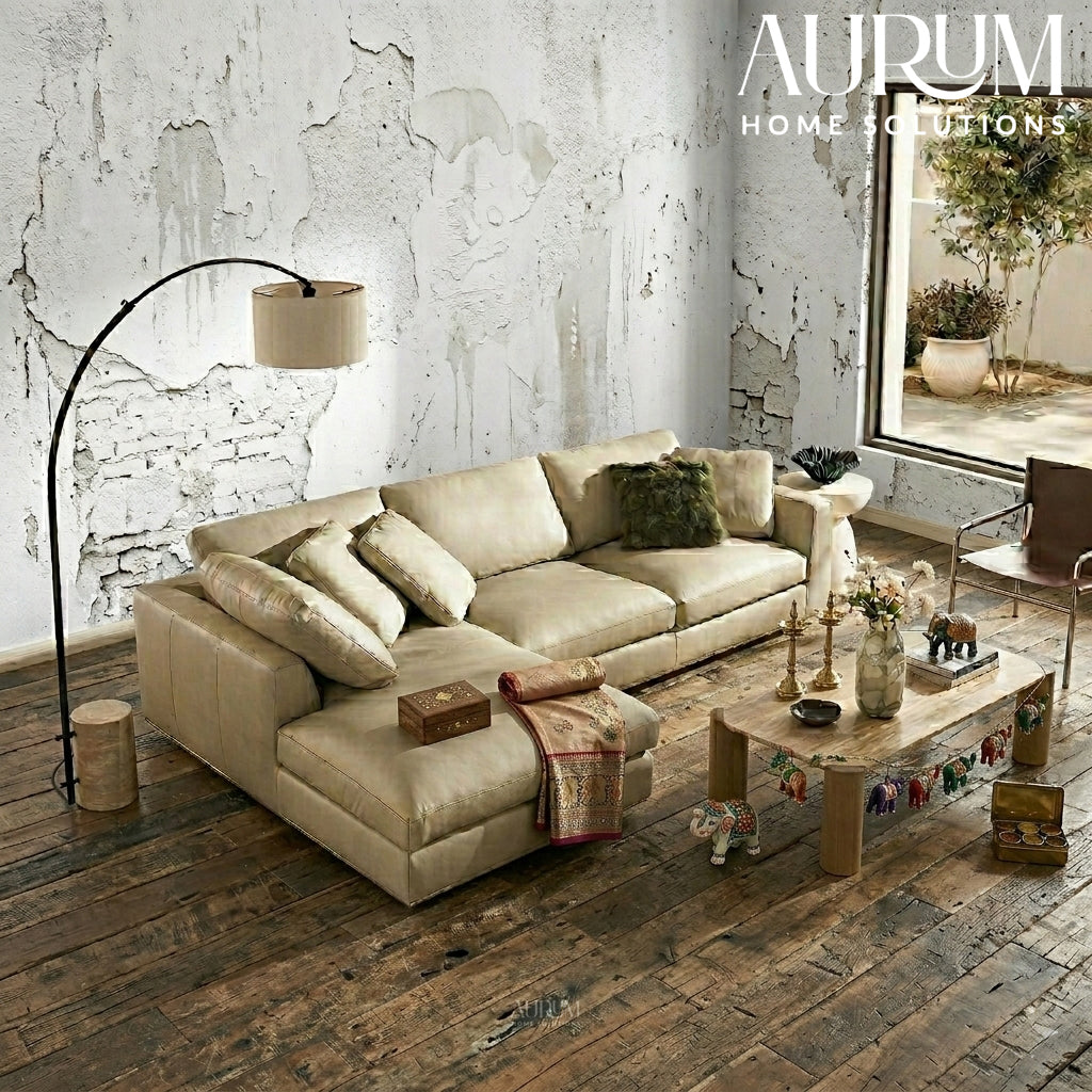 Luxe Leatherette Sectional Sofa