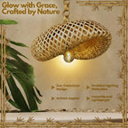 Bamboo Hanging Lamp with Spiral Design for Indoor & Outdoor Use