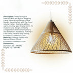 Rattan Hanging Lamp Reverie with Modern Cane Design