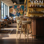 Rattan Bar Chair with Zephyr Weave Cushioned Seat