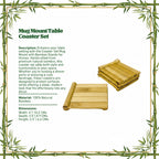 Coaster Set Mug Mount with Bamboo Stands for Homes (Set of 4)