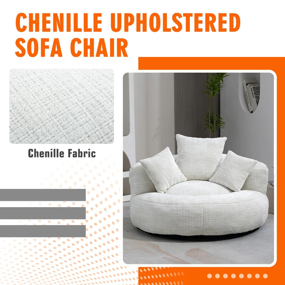 Durable Chenille High-Back Lounger