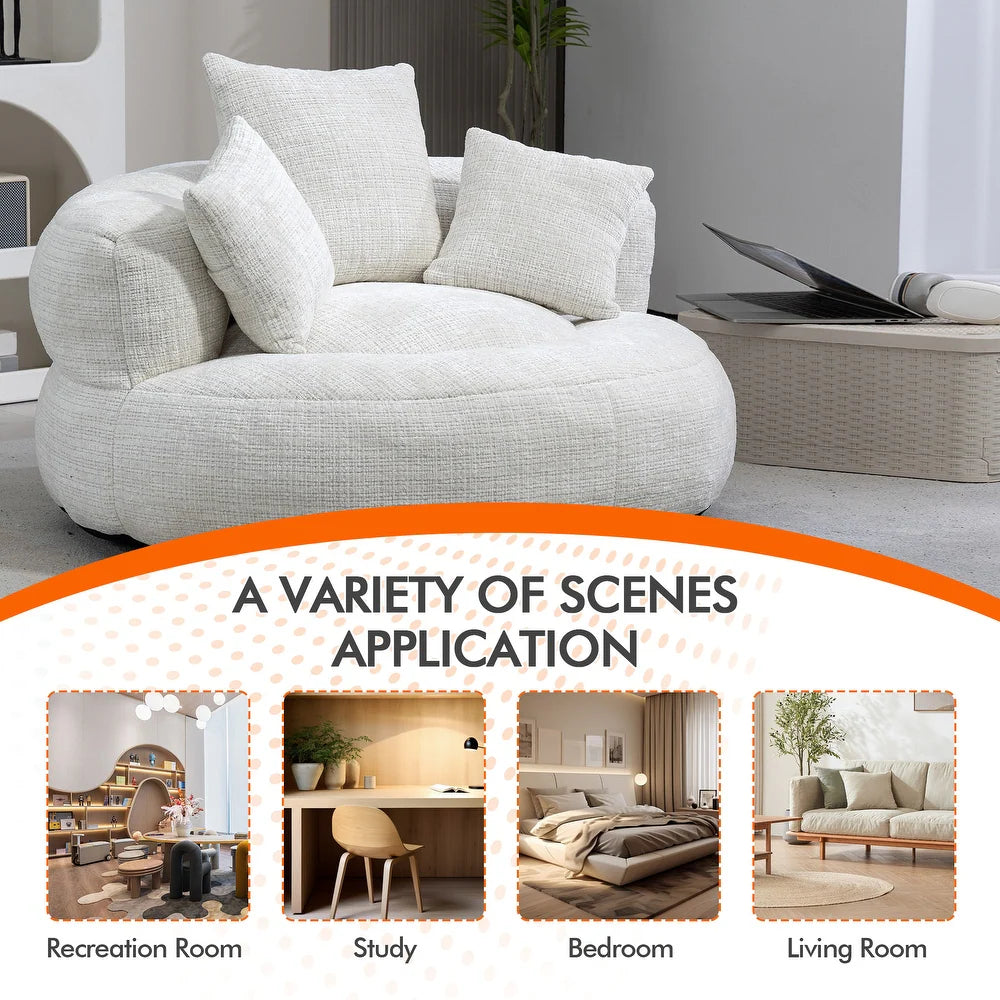 Durable Chenille High-Back Lounger