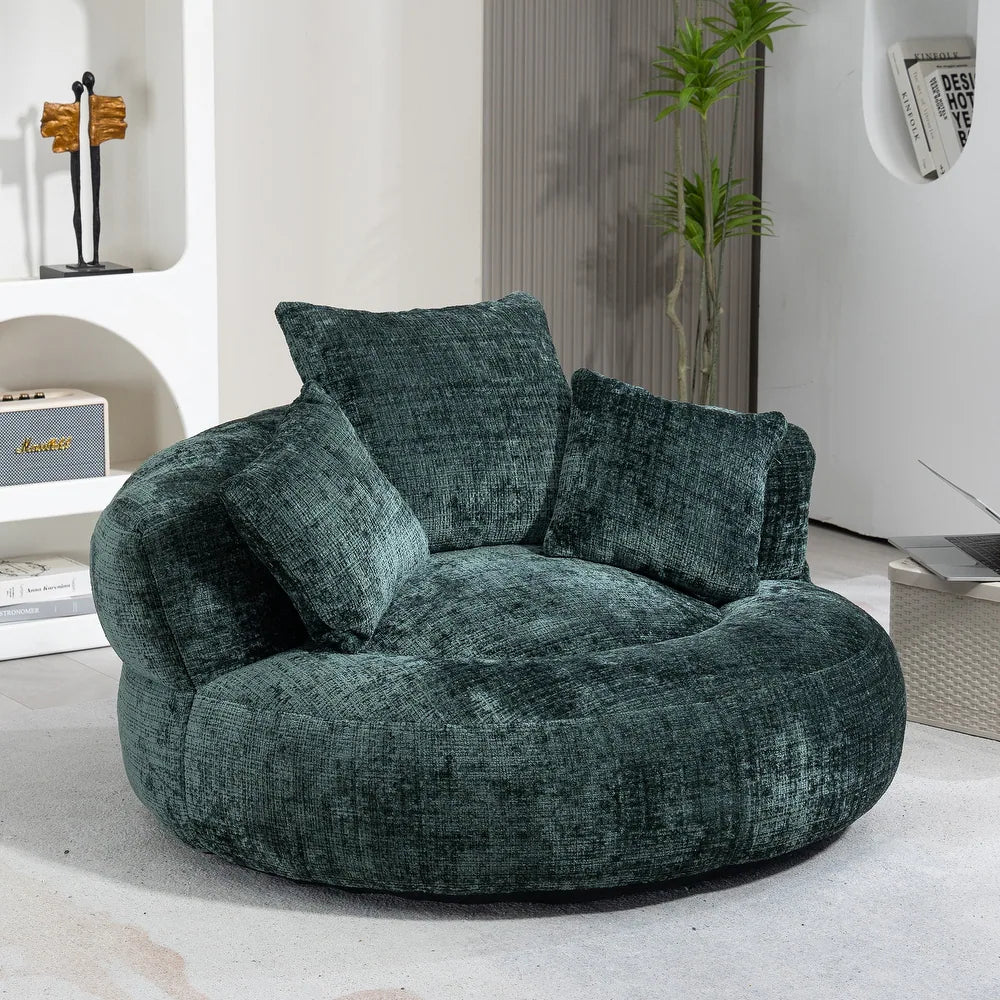 Durable Chenille High-Back Lounger