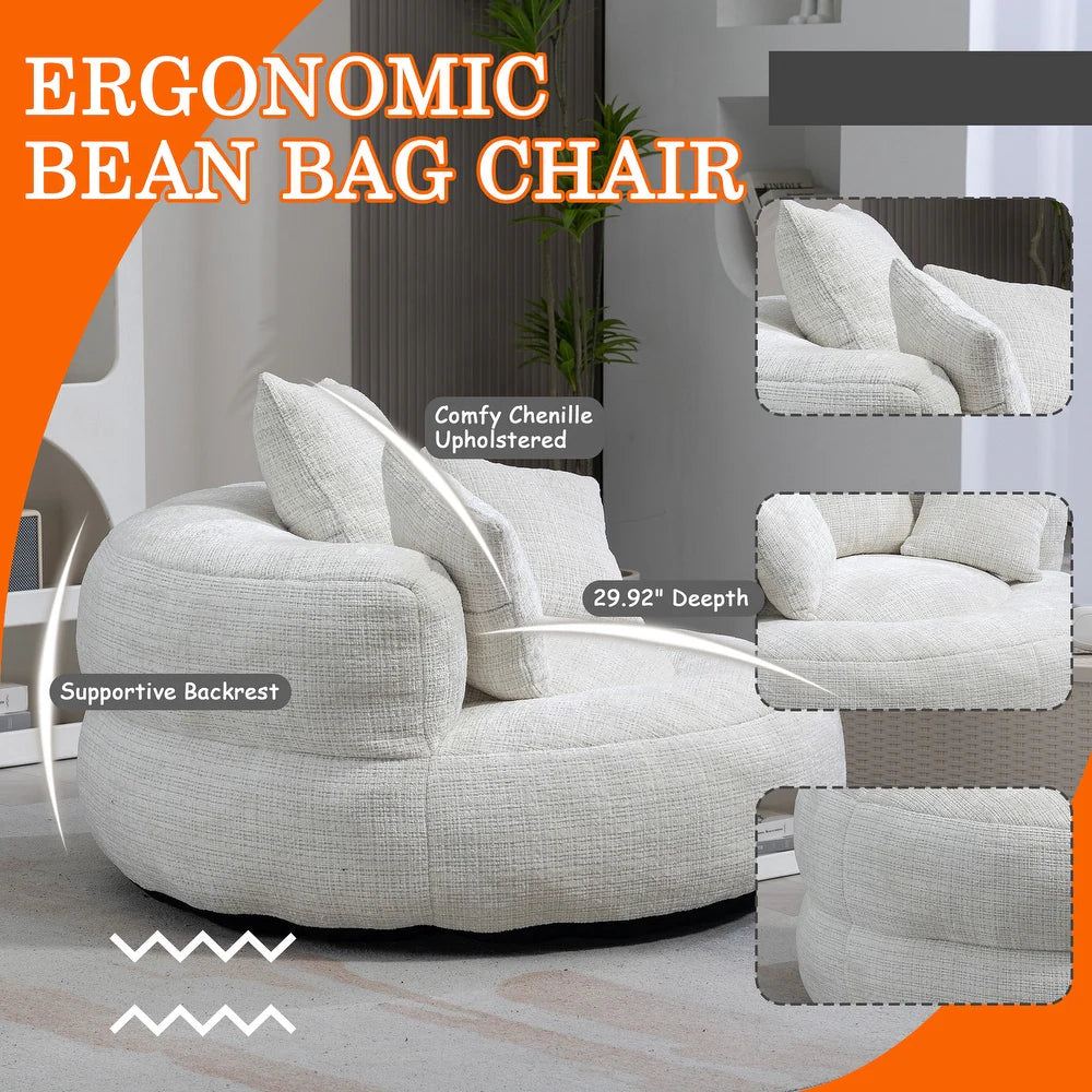 Durable Chenille High-Back Lounger