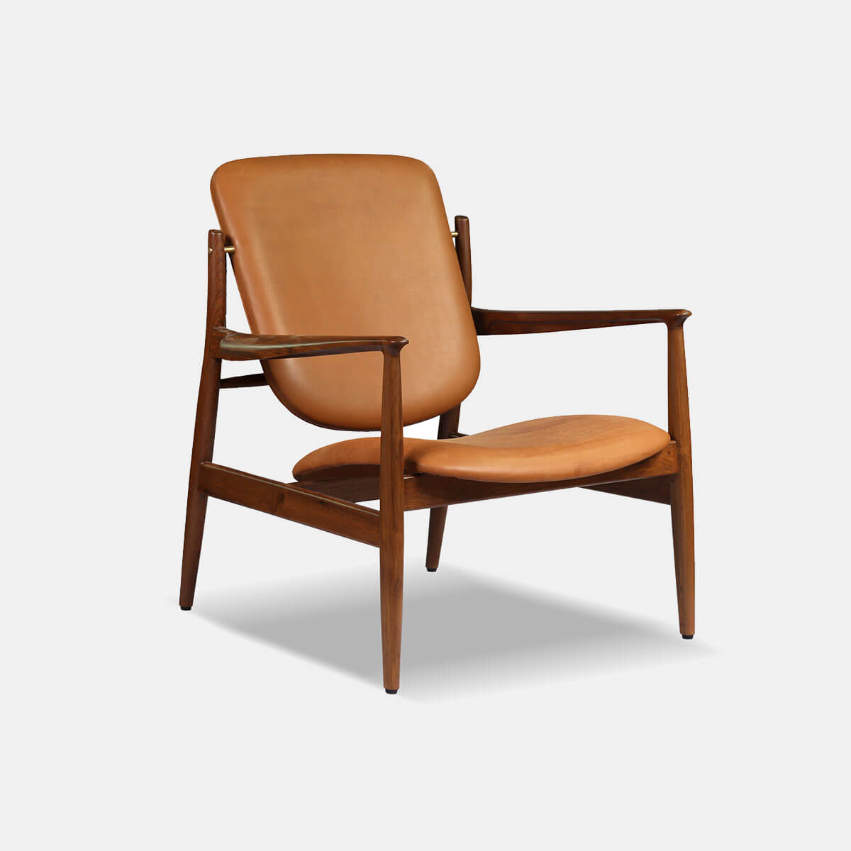 Handcrafted Teakwood Leatherette Chair
