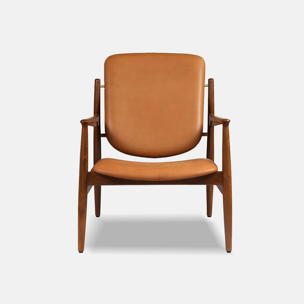 Handcrafted Teakwood Leatherette Chair