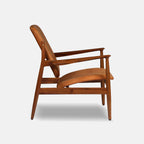 Handcrafted Teakwood Leatherette Chair