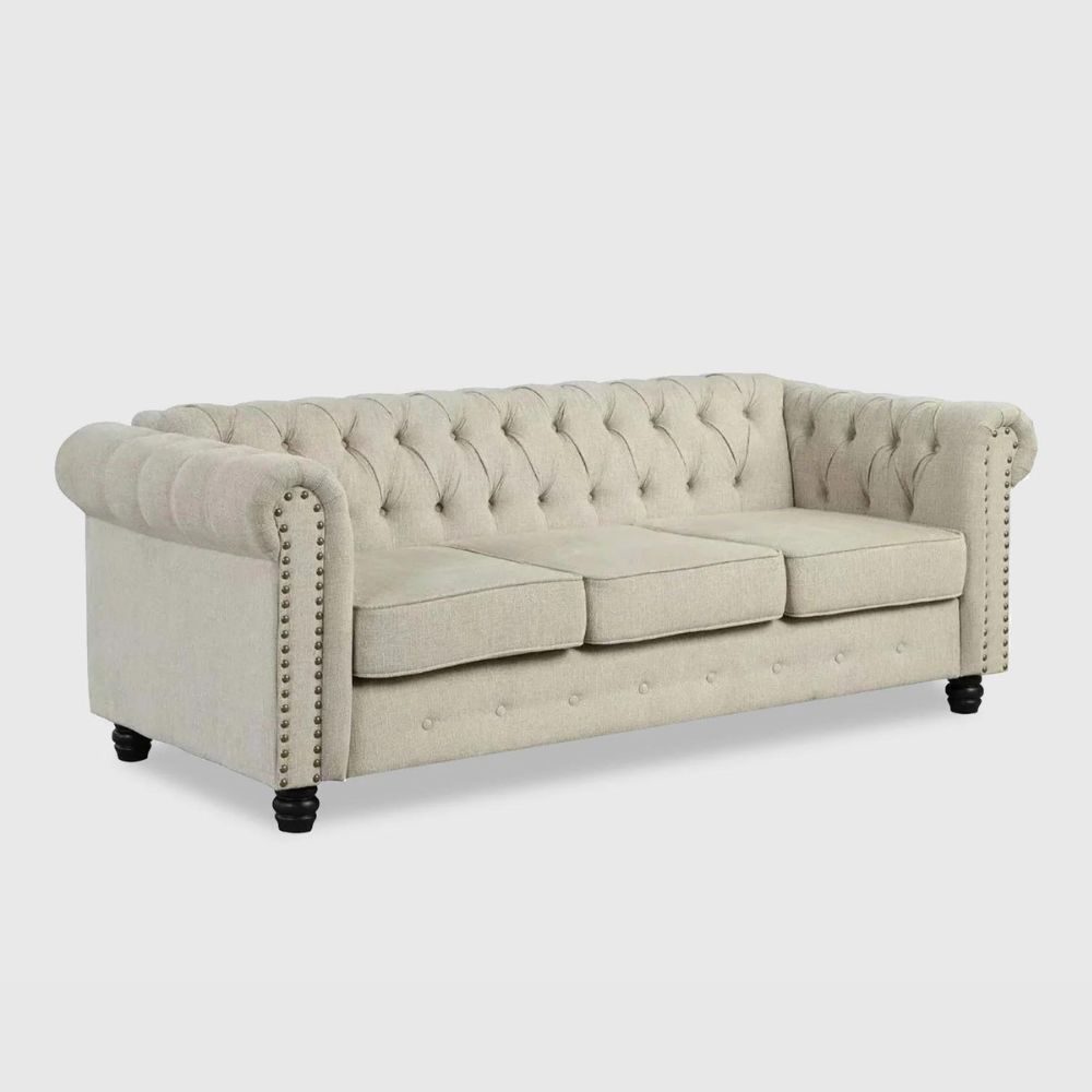 Regency Chesterfield Beige Sofa