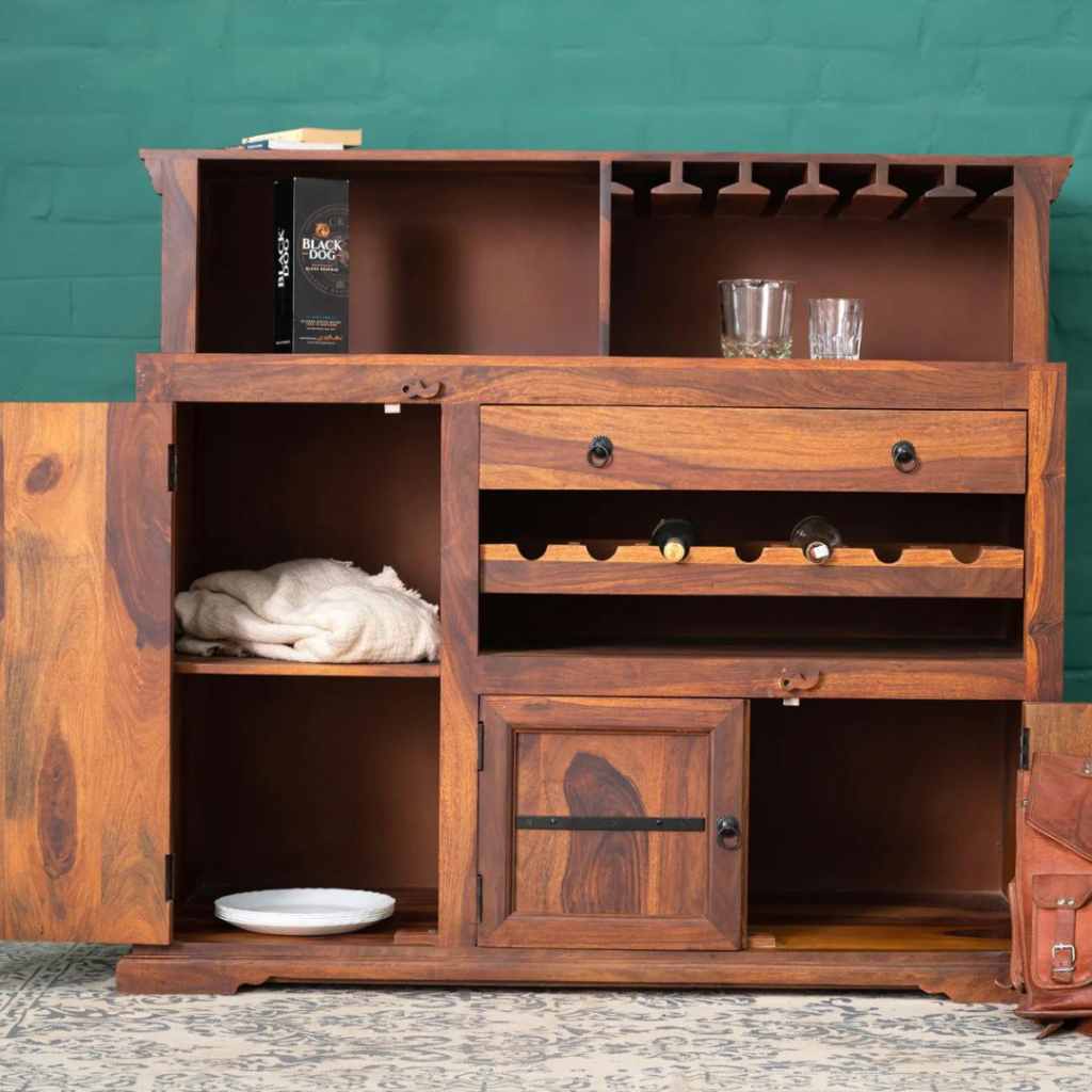 Classic Sheesham Wood Bar Cabinet