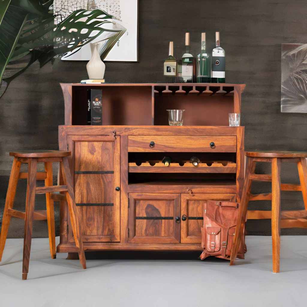 Classic Sheesham Wood Bar Cabinet