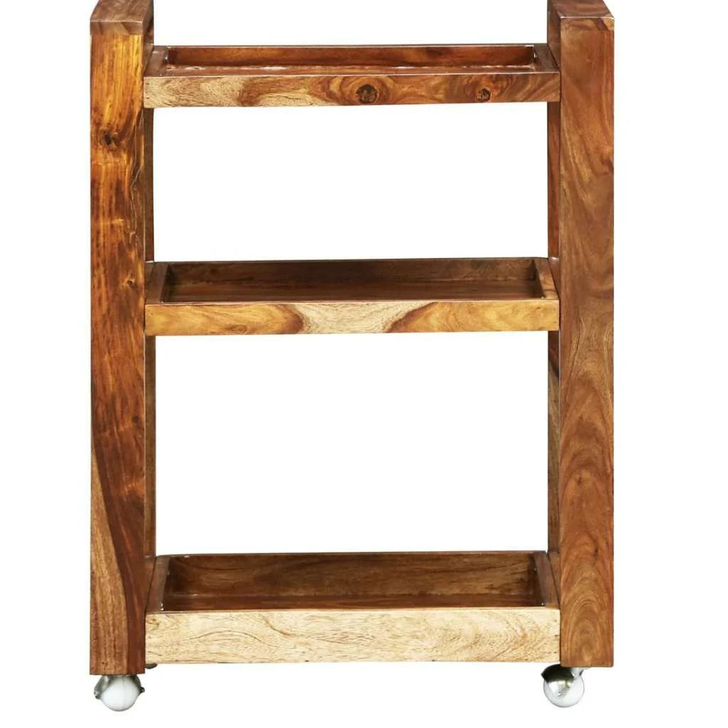 Rustic Teak Sheesham Bar Trolley